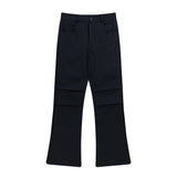 Men Sweatpants Bootleg Pants Loose Casual Wide-Leg Trousers