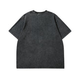Men T Shirt Cartoon Printed Distressed Short Sleeve T-shirt