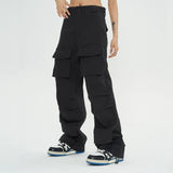 Men Sweatpants Multi-Pocket Workwear Wide Leg Pants Casual Pants