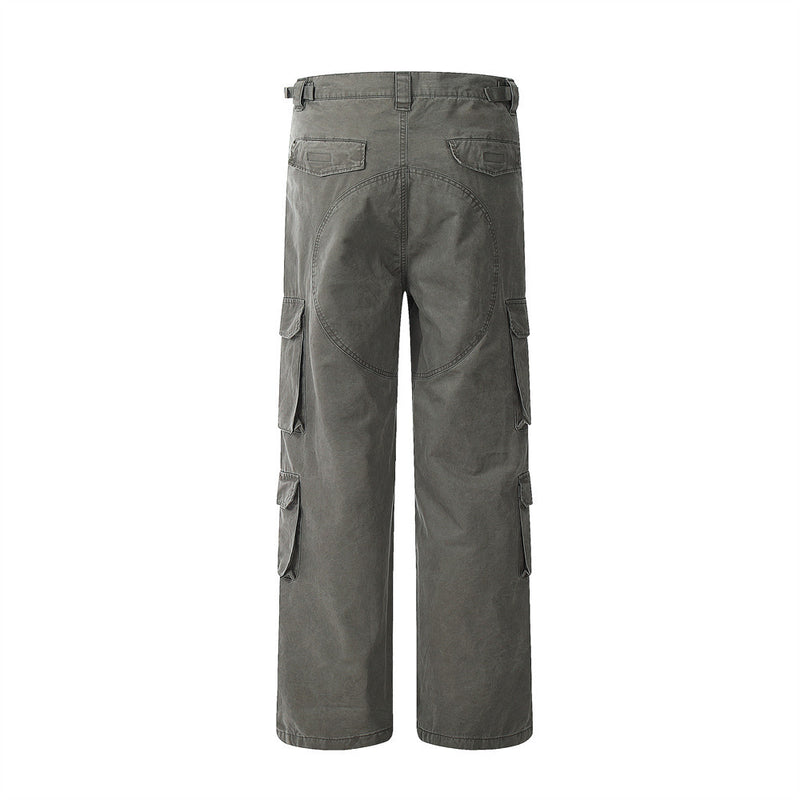 Men Sweatpants Straight Wide-Leg Pants Loose Casual Pants Feet Drawstring Ankle-Tied Trousers