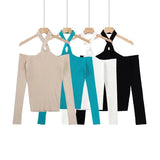 Women Sweater Knit Wear Spring Slim-Fit Sexy Long-Sleeved off-Shoulder Sweater