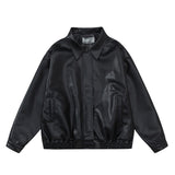 Unisex Jacket Fall Retro Lapels Leather Jacket