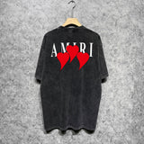 Amiri T-shirt Washed and Worn Retro Short Sleeve T-shirt