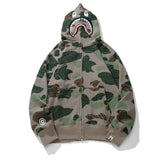 Bathing Ape Hoodie Autumn/Winter Camouflage Shark Hooded Cardigan Sweater Jacket