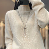 Women Knitwear Autumn and Winter Half-High Collar Knitwear Loose Sweater