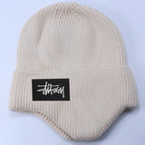 Stussy Hat Winter Knitted Hat Men's and Women's Warm Ear Protector Outdoor Wool Hat