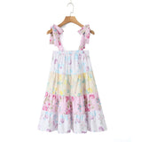 Women Dresses Summer Lace-up Dress Sexy Skirt (Xds0414)