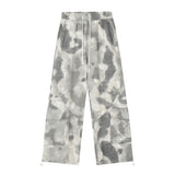 Men Sweatpants Tie-Dye Camouflage Casual Working Pants Wide Leg Sports Drawstring Ankle Banded Pants