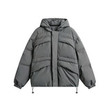 Unisex Coat Winter Detachable Cap Zipped Cotton-Padded Jacket