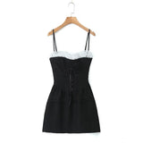 Women Dresses Spring/Summer Bow Lace Sling Dress (Xds0414)