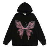 Men Hoodie Dopamine Candy Color Butterfly Graffiti Couple Coat