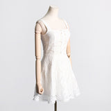 Women Dresses Summer Strap Lace Embroidery Hollow Dress (Qymy0409)