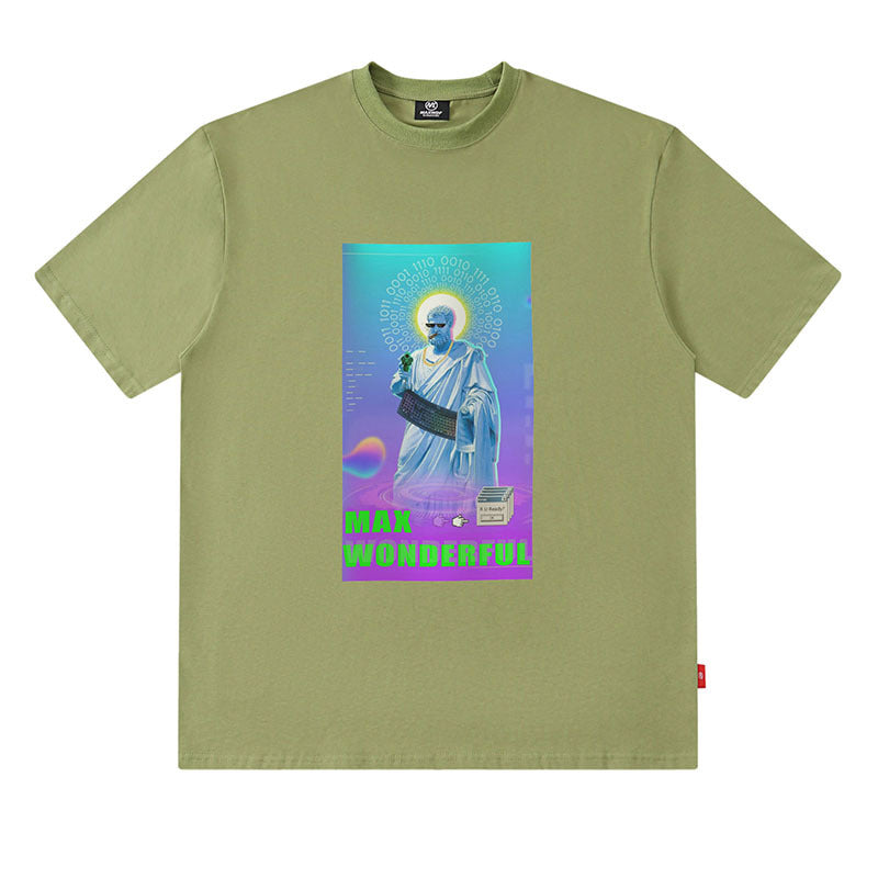 Men T Shirt Oversize Casual Loose Half Sleeve Tee