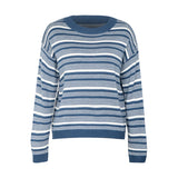 Women Knitted Sweater Amazon Independent Station Foreign Trade Wholesale 2023 Autumn New Cross-Border Fashion Women's Wear Long Sleeve Striped European and American Sweater