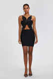 Women's Evening Dress Sexy Cutout Midriff Outfit Hip Skirt Bandage Dress