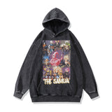 Men Hoodie Vintage Distressed Loose Terry Coat for Men and Women