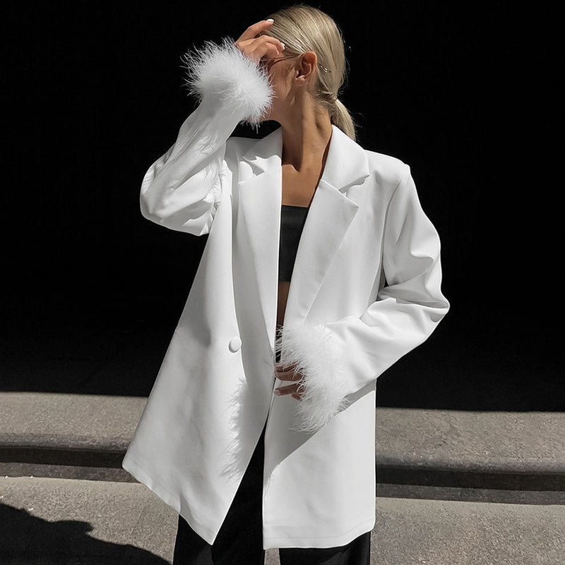 Women Trench Coat Blazer Casual Autumn Winter Coat