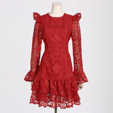 Women Dresses Spring Lace Embroidery Dress (Qymy0409)