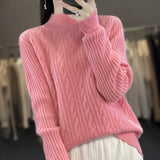 Women Knitted Pullover Turtleneck Sweater Autumn and Winter Long Sleeve Sweater Top