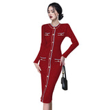 Women Maxi Dress Fall/Winter Slim Hip Knitwear Dress