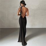 Women Dresses Summer Sexy Backless Sheath Slim-Fit Evening Dress Dress (Bla0420)
