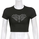 Women T-shirt Summer Slim Fit Midriff-Baring T-shirt