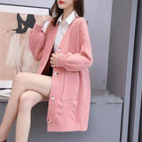 Women Knitwear Autumn and Winter Sweater Coat Loose Knitted Cardigan