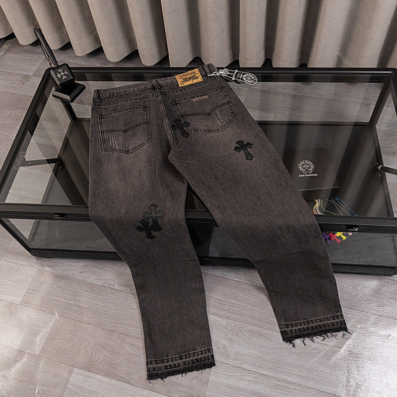 CHH Chrome Hearts Jeans Unisex Casual Loose Jeans