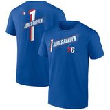 NBA T-Shirts NBA Basketball T-Shirt 76ers Harden Embiid Jersey Short Sleeve