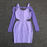 Women's Evening Dress Long Sleeve Mesh Dress Cutout Sling Dress Backless Hip Skirt