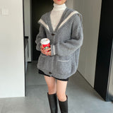 Women Cardigan Sweater Spring Cardigan Long Sleeve Loose R9968