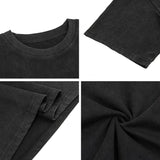 American vintage street T-shirt retro letter print men's summer loose half sleeve