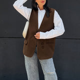 Women Trench Coat Casual Vest Coat