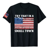 TRY THAT IN A SMALL TOWN Sleeves Printed Crew Neck Short Sleeves