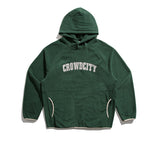 Unisex Winter Cotton Coat Letter Embroidered Hoodie Vintage Polar Fleece Pullover Top