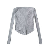 Women Tops Spring/Summer Knitted Tops V-neck T-shirt
