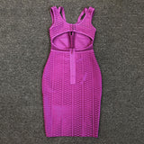 Women Evening Dress Sexy V-neck Mesh Camisole Sheath Bandage One-Piece Dress