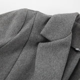 Women Trench Coat Autumn and Winter Gray Simple
