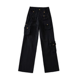 Women Sweatpants Workwear Denim Trousers Casual Pants Straight