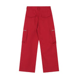 Men Sweatpants Functional Zipper Pocket Overalls Casual Straight Trousers