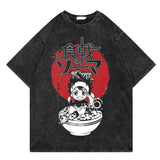 Washed retro t-shirt street print graphic casual