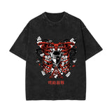 Summer, anime washed old retro short-sleeved T-shirt