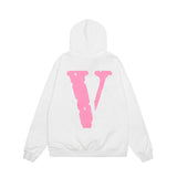 Vlone Hoodie autumn and winter pink big V letter pullover