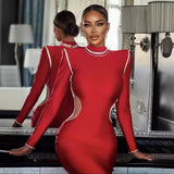 Women Dresses Bandage Long Sleeve Dress Cut out Party Dress (Ont0408)