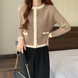 Women Knitted Cardigan Autumn and Winter Long Sleeve Knitted Cardigan Top