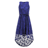 Women Date Dress Summer Butterfly Embroidery Mesh Lace Dress