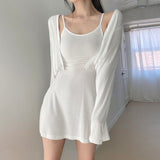 Women Dresses Cardigan U-Neck Sling Dress