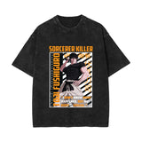 Anime Washed Retro Short Sleeve T-Shirt
