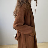 Women Cardigan Sweater Baggy Coat Lapel Cardigan Coat Mid-Length Sweater 8t7237