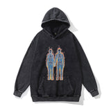 Men Hoodie Autumn and Winter Terry Worn Looking Washed-out Hooded Sweater